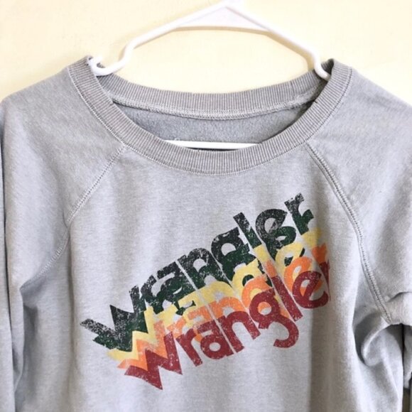 Wrangler x ModCloth Sweatshirt XS Pullover Vintage Text Graphic Long Sleeve - Picture 7 of 11
